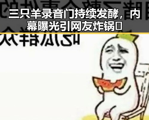 三只羊录音门持续发酵，内幕曝光引网友炸锅🔥